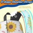 thumbnail image 3 of 17 Inch Lightweight Backpack,PVC Waterproof Oxford Fabric, Ergonomically Designed, with Large Capacity, Sunflower Print, 3 of 4