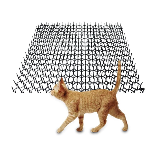 Estera repelente de gatos Perfecl para interiores y exteriores con púas de PP 34x42cm valla de jardín negra