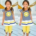 thumbnail image 3 of Summer Children Baby Girls Kids T-shirt Tops Striped + Shorts Pants Outfits Set tracksuit for girls girls clothes clothing sets, 3 of 6