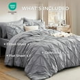 thumbnail image 3 of U by Bedsure Queen Comforter Set - 7 Pieces Grey Comforters , Pintuck Bedding Sets for All Season, Bed in a Bag with Flat Sheet and Fitted Sheet, Pillowcases & Shams, 3 of 10