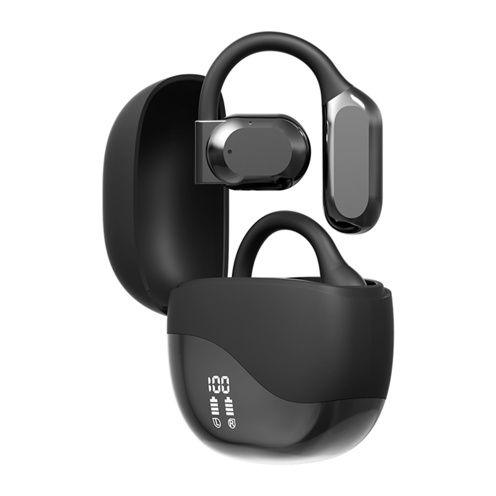 Uandlove Bluetooth Earphones Noise Cancelling,Wireless Bluetooth 5.4 Headphones with Microphone Open Ear 16H Open Ear Earbuds 14.2mm Drivers IPX5 HD Calls Suitable with Phones Tablet Black