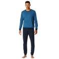 thumbnail image 2 of UNCOVER by SCHIESSER Pijama para hombre, conjunto de 2 piezas - largo, cuello redondo, algodón, liso/estampado Azul S (Small), 2 of 6