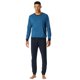 thumbnail image 2 of UNCOVER by SCHIESSER Pijama para hombre, conjunto de 2 piezas - largo, cuello redondo, algodón, liso/estampado Azul S (Small), 2 of 6