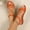 Orange, variant on Women's Metallic Multi-Strap Flat Sandals, Ankle Wrap Open Toe Comfort Shoes, Plus Size Shiny Style Footwear for Summer Parties Purple 36
