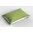 thumbnail image 2 of Ambesonne Floral Pillow Sham 2 Pack, Leaf Design in Stencil Style, 26"x20", Green and Pale Green, 2 of 3