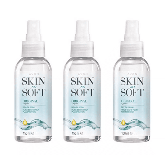 3 x Bottles Avon Skin So Soft Original Dry Oil Spray 5.07 fl oz / 150ml each