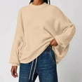 thumbnail image 3 of Women's Oversized Batwing Long Sleeve Crewneck Side Slit Ribbed Knit Pullover Sweater Tops, 3 of 7