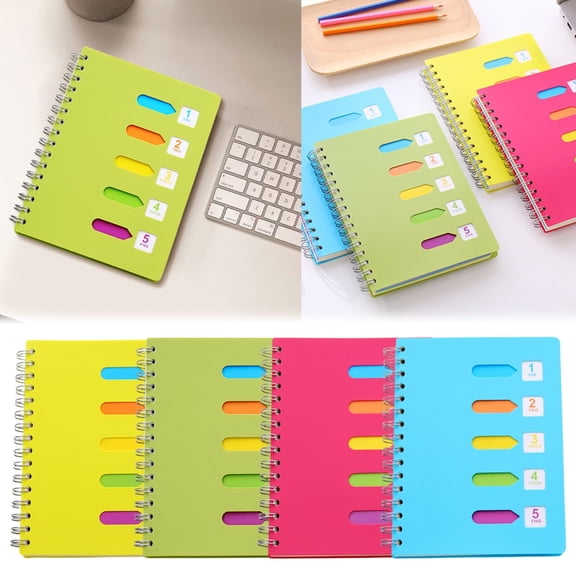 5 Subject Notebook Large Notebook with Dividers Notebooks for Work Multi 5 Subject Notebook Notebooks for Note Taking Sc hool Office Blue 1Pcs