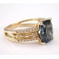 thumbnail image 5 of 2.00Ct Cushion Cut Simulated London Blue Topaz & Diamond Halo Wedding Women's Ring 14K Yellow Gold Plated 925 Sterling Silver For Her, 5 of 5