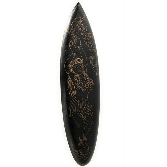 Wooden Surfboard w/ Hula Dancer 32" - Hawaii Decor | #erb26007