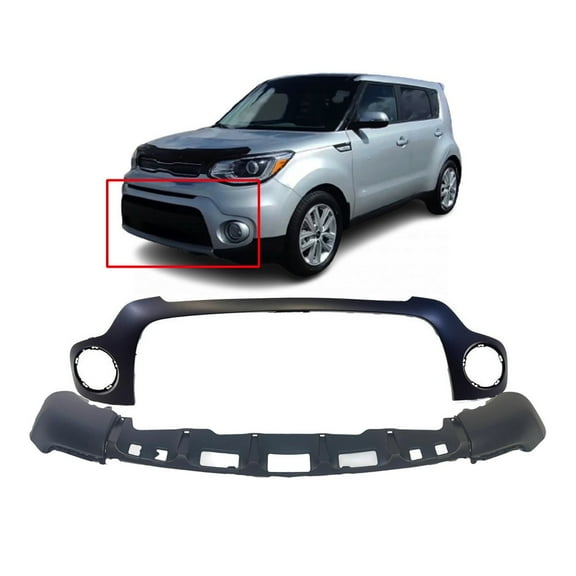 DCP Front Center Bumper Cover Kit for 2017-2019 Kia Soul EX Plus KI1000190 KI1015112