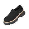 thumbnail image 2 of Willtoo Women Platforms Suede Loafers Slip On Lug Sole Chunky Heels Round Toe Elegant Loafer Wide Width Comfortable Non-Slip Business Casual Work Dress Shoes, 2 of 5