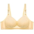 thumbnail image 2 of QLEICOM Everyday Bras for Women, Women's Comfort Lift Wirefree Bra Solid Color Comfortable Hollow Out Perspective Bra Underwear No Rims Bras No Underwire Beige Cup 46/105D, 2 of 2