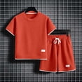 thumbnail image 6 of HAOTAGSBoys Outfit Sets, Short Sleeve T-Shirt & Elastic Waist Shorts with Pockets Summer Kids Fashion Clothes Orange Size 8, 6 of 7