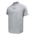 thumbnail image 4 of Men's Polo Henley Shirt Moisture Wicking Quick Dry Summer Casual Short Sleeve Pique Cotton Jersey Golf Shirts Big and Tall Size M-5XL Dark Gray, 4 of 7