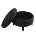 thumbnail image 4 of Trent Home 30" Round Faux Leather Tufted Storage Ottoman in Black, 4 of 6