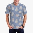 thumbnail image 3 of Balery Cute Fat Cat Printed Men’s Short Sleeve Polo Shirt, Midweight Men's Shirt,Golf Polo shirts -Small, 3 of 9