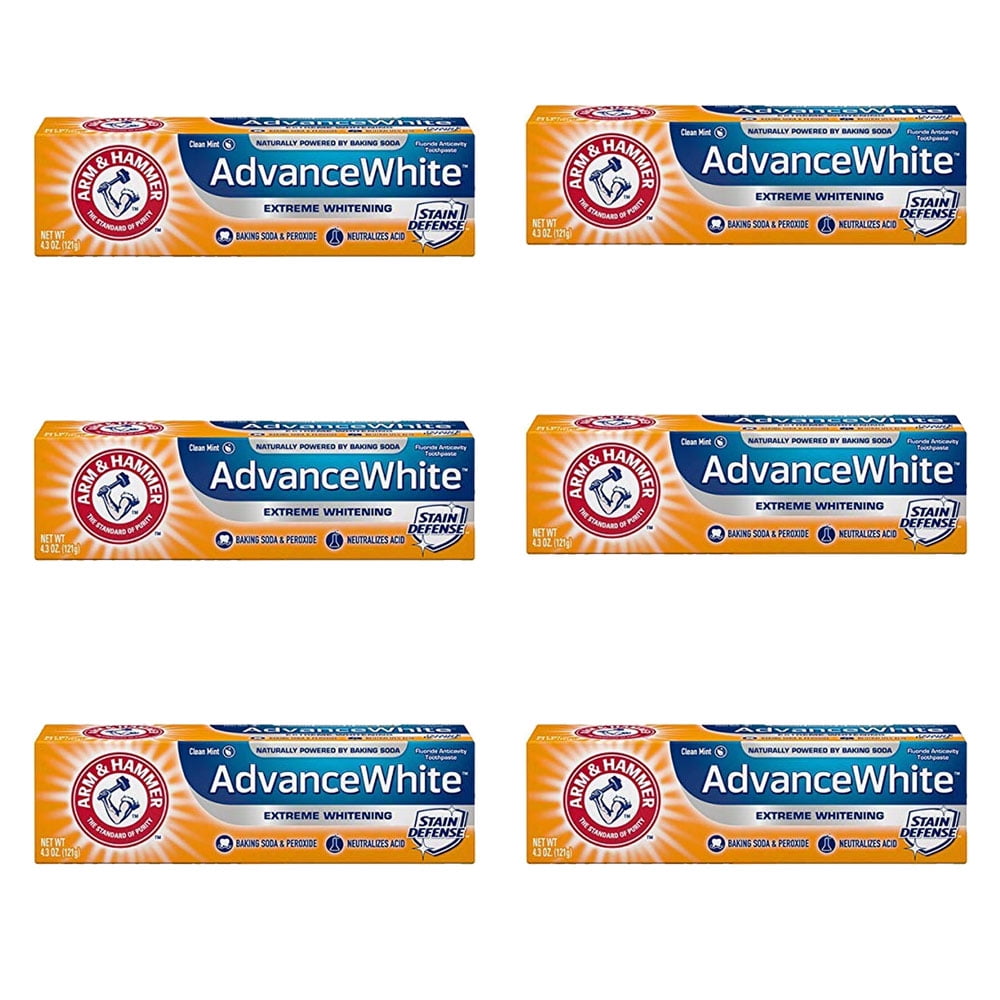 Pack of (6) ARM And HAMMER Advance White Baking Soda And Peroxide