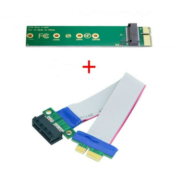 Chenyang CY NGFF M-key NVME AHCI SSD to PCI-E 3.0 1x x1 Vertical Adapter with Cable Male to Female Extension Card