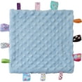 thumbnail image 5 of CREVENT Cozy Plush Baby Security Blanket Loveys for Baby Boys, Minky Dot Front + Sherpa Backing with Animal Face (Blue Dinosaur + Tag), 5 of 8