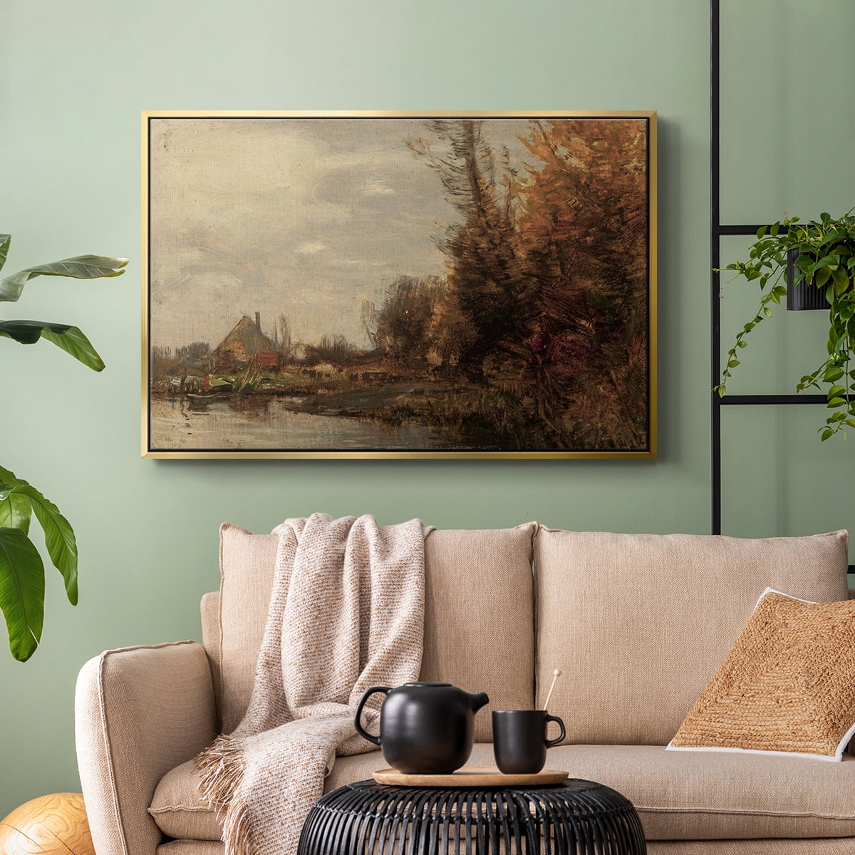 Vintage Landscape-CCXXIX By Wexford Home Framed in Gold Wood Gallery Wrapped Canvas 27 in. x 41 in.