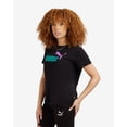 thumbnail image 3 of Puma Women's Essentials Logo Tee, Puma Black/Deep Aqua, Extra Small, 3 of 4