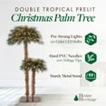 thumbnail image 2 of Home Heritage 5' & 3' 150 LED Pre-Lit Artificial Double Christmas Palm Tree, 2 of 11