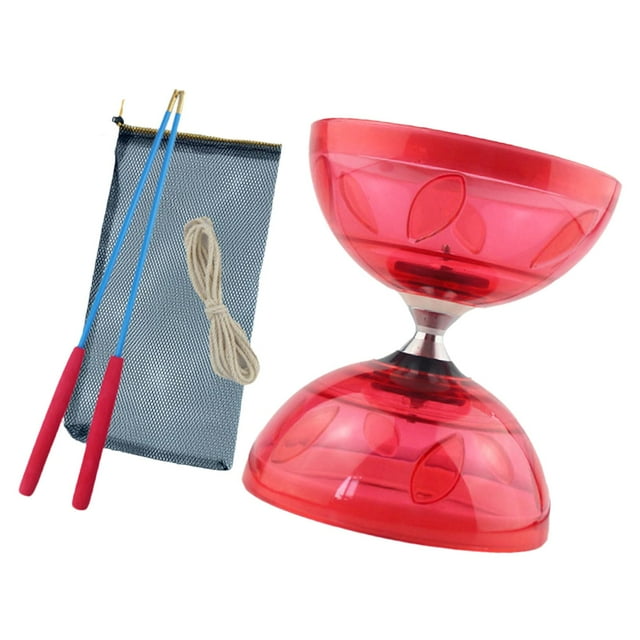 Juguete Diabolo Juguete Chino de Malabarismo Entrenamiento Práctico Ligero con 2 Diabolos Rojo