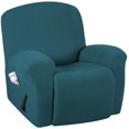 thumbnail image 1 of Super Stretch Couch Covers Recliner Covers Recliner Chair Covers Form Fitted Standard / Oversized Power Lift Reclining Slipcovers, Feature Soft Thick Jacquard, Deep Teal, 1 Pack, 1 of 7