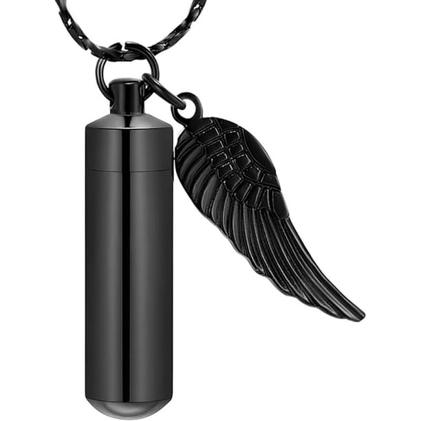 Cremation Jewelry for Ashes Pendant Urn Necklace Cylinder with Glass
