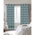 thumbnail image 4 of Blue Flowers Blackout Curtains for Bedroom Living Room Darkening Curtains 54 Inch Long Farmhouse Country Abstract Floral Patterned Short Curtain for Small Window Treatment Grommet Drapes 42"x54"x2, 4 of 9