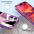thumbnail image 3 of Allytechgroup for iPhone 16 Case, 3 Layers Protection Slim Lightweight Shockproof Soft TPU & Hard Back Protective Bumper Cover Marble Shell, O, 3 of 7
