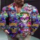 thumbnail image 1 of Camisa de hombre con botones y cuello de varias opciones, informal, de moda, nueva, de manga larga, con estampado 3D, suave y cómoda, talla, 1 of 6