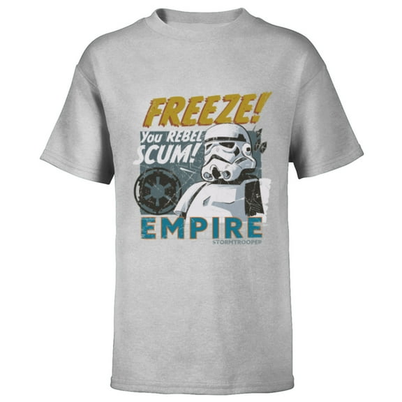 Star Wars Empire Stormtrooper Freeze You Rebel Scum! - Short Sleeve T-Shirt for Kids - Customized-Athletic Heather