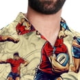 thumbnail image 5 of Football Men's Short Sleeve Beach Shirts, Casual Printed Button Down Poplin Shirt Summer., 5 of 6