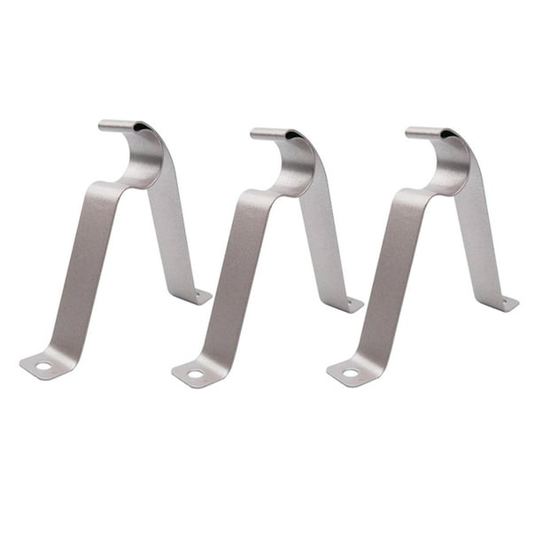 Soportes para barra de cortina de hierro resistente, soportes para barra tipo R, soporte para barra de cortina de pared 19 mm de plata