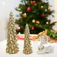 thumbnail image 2 of Leodye 3 Pack Christmas Trees and Reindeer Figurines Decoration- 2 Christmas Tree Statues and 1 Deer Vintage Christmas Decor Set, Resin Ornaments, 2 of 6