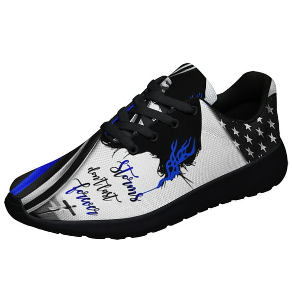 Storms Don it Last Forever Jesus Christian Thin Shoes Sneakers for Women Men Black Size 3.5