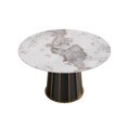 thumbnail image 5 of Miekor Furniture 53.15"Modern Artificial Stone Round White Panel Metal Iron Base Dining Table-Can Accommodate 6 People.(Not Including Chairs) 69981, 5 of 10
