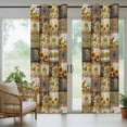 thumbnail image 3 of 2 Panels Outdoor Curtains for Patio Waterproof 54"x95" Sunflowers Weatherproof Privacy Outsides Curtains, Farmhouse Vintage Western Texas Star Plaid Grommet Thermal Drapes for Cabana Porch Pergola, 3 of 8