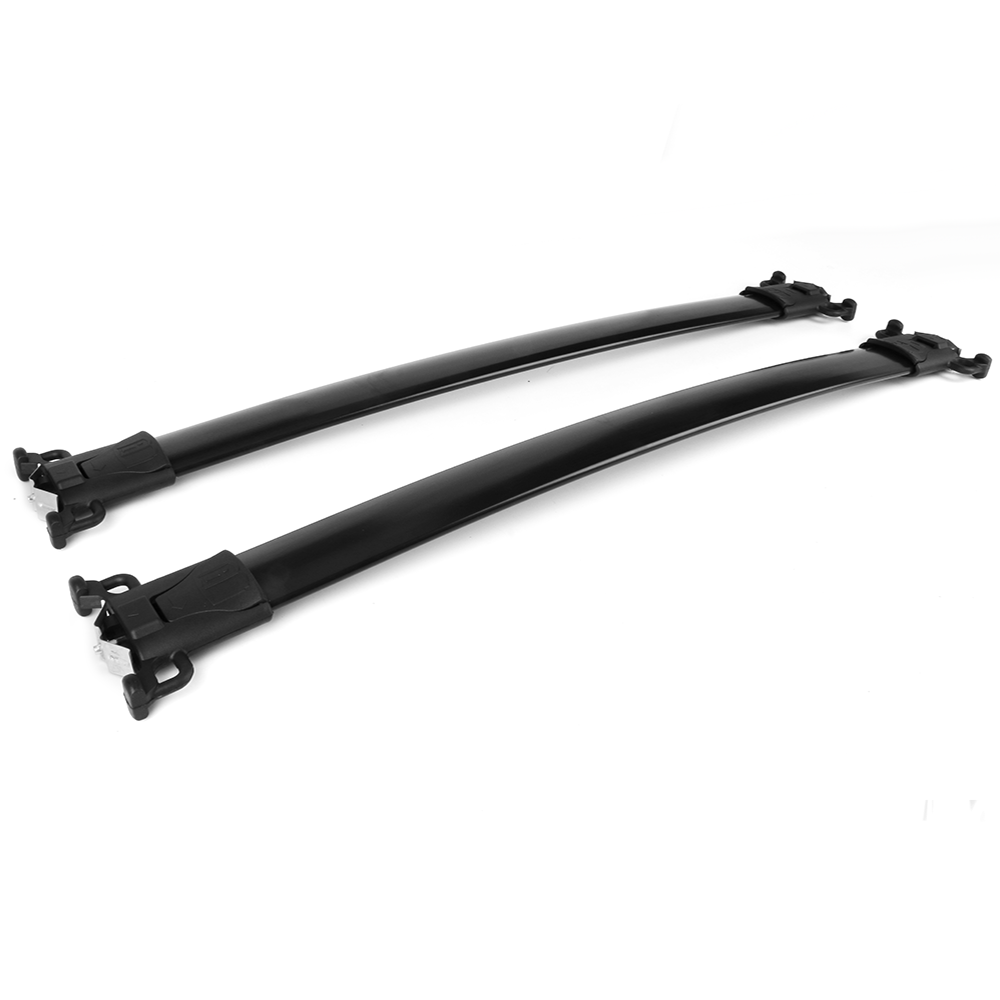Ikon Motorsports Compatible with 10-17 Chevy Equinox GMC Terrain Factory Style Top Roof Rack Cross Bar Black