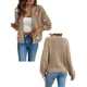 thumbnail image 3 of Cárdigan Corto de Mujer, Suéter de Larga, Estilo Boho, Bordado Floral de Ganchillo, Prenda Exterior de Punto Oversize Color Camello XL, 3 of 9