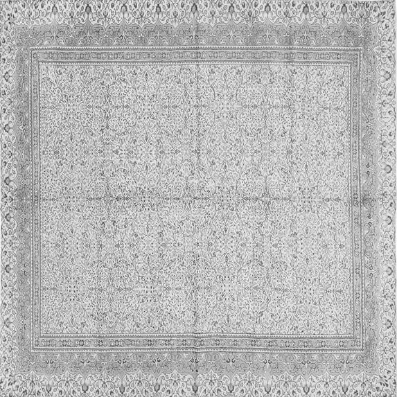 Ahgly Company Indoor Square Persian Gray Traditional Area Rugs, 5' Square