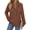 Dark Brown, variant on Plus Size Hoodies for Women Waffle Knit Sweatshirts Drawstring Long Sleeve Tops Button V Neck Pullover