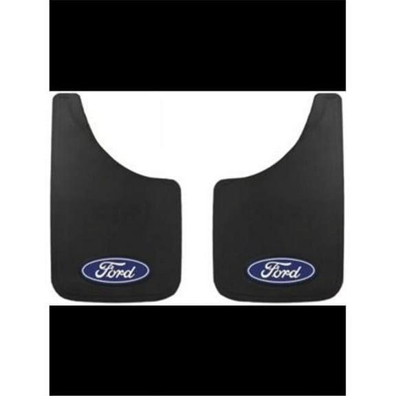15 x 9 in. Easy Fit Black Mud Flaps with Ford Logo, Black