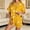 Yellow, variant on Summer Sales Womens Pajama Sets Satin Fall Pumpkin Print Short Sleeve Button Loungewear Halloween Pajama Sets for Women 2 Piece