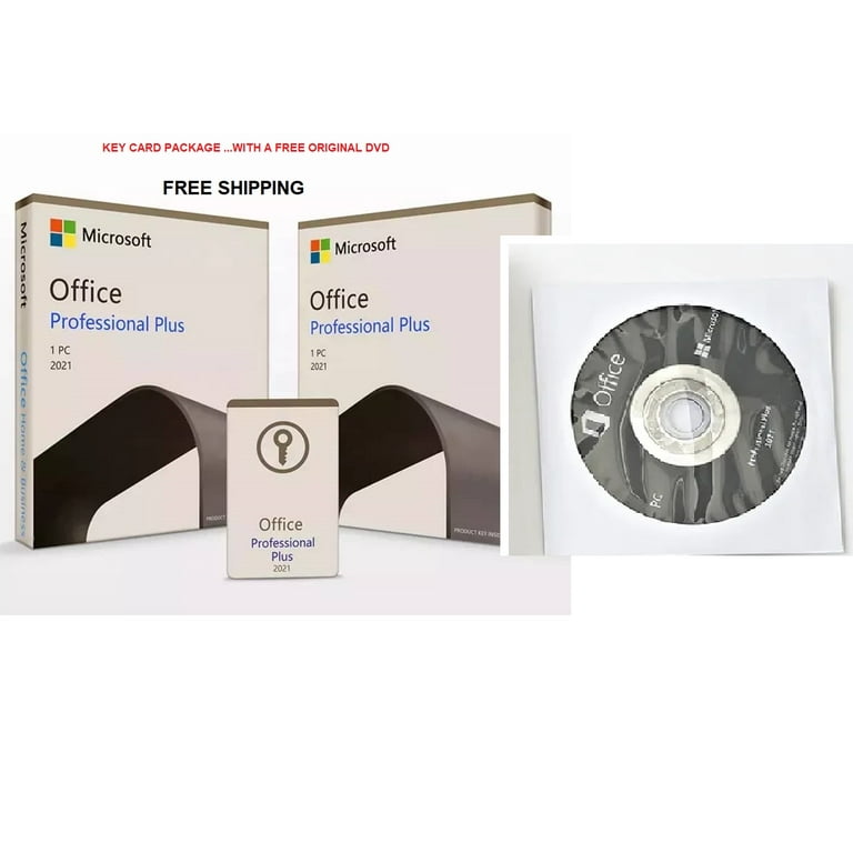 2pk)..Microsoft Office 2021 pro plus(key card) package for Windows  10/11..WITH A FREE original DVD,&Boot Disk hirens, JUST PAY THE PRICE OF  THE KEY AND GET THE DVD FOR FREE(NO RETURN FOR THIS