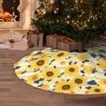 thumbnail image 5 of Defioc Navy Blue Leaf Sunflower for Christmas Tree Skirt Snowman Xmas Tree Skirt Farmhouse Christmas Decorations Tree Mat for Holiday Party Decor-36", 5 of 6