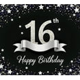 thumbnail image 3 of Sparkling Glittery 16th Birthday Banner Backdrop Background Party Decorations Photography Props Happy Birthday Party Supplies, 3 of 6