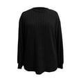 thumbnail image 4 of Women's Oversized Sweatshirt 2025 Fall Fashion Clothes Ribbed Corduroy Long Sleeve Going Out Pullover Tops 02-Black XXL, 4 of 5